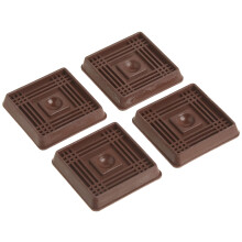 Shepherd Hardware 9076 2-Inch Square Rubber Furniture Cups 4-Pack Brown