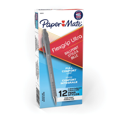 Paper Mate Paper Mate 9580131 FlexGrip Ultra Μηχανικό Στυλό, Λεπτή Μύτη, Μαύρο, 12 Τεμάχια