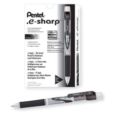 Pentel e-Sharp -mekaaniset lyijykyn   t, 0,5 mm, 72 % kierr   tysmateriaalia, musta, 12 kpl pakkaus