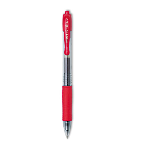 Pilot Pilot, G2 Premium Gel Roller Στυλό, Λεπτή Μύτη 0.7 mm, Κόκκινο, Πακέτο 12