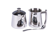 Frieling USA 18/10 Rustfrit st?lcreme og sukkersk?l s?t - Creamer Pitcher - Metal Creamer and Sugar Set - Sukker og cremer i rustfrit st?l - S?lv
