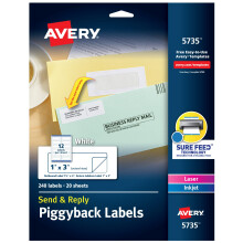 Avery Send & Reply Huckepack-Versandetiketten, 0,1 x 3, 240 Stck (5735)