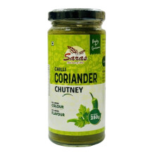 Saras Coriander Chutney 250g (Pack of 2) | Authentic Green Chutney for Chaat, Samosas, Sandwiches & Indian Snacks | Fresh, Spicy & Flavorful