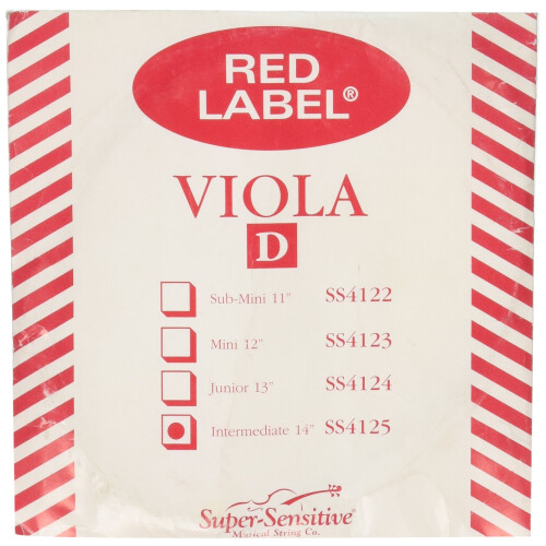 Super Sensitive Red Label Viola D String 14"""" Posredni