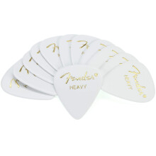 Fender Classic Celluloid Gitaren Plectrums 351 Vorm, Wit, Zwaar, 12-Pack