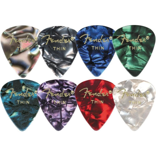 Fender Fender Premium Celluloid Κιθάρας Picks 351 Σχήμα, Μπλε Moto, Heavy, 12-Pack
