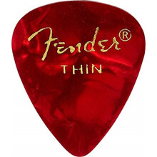 Fender Premium Celluloid Gitarrplektrum 351 Form, Röd Moto, Tunn, 12-Pack