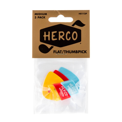 Dunlop Jim Dunlop He112p Flat Thumbpicks Medium 3/Player's Pack