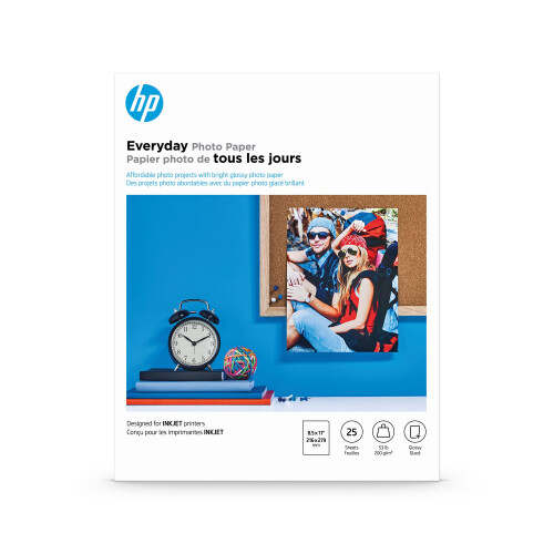 HP HP Χαρτί Φωτογραφίας Everyday, Γυαλιστερό, 8.5x11 in, 25 φύλλα (Q5498A)