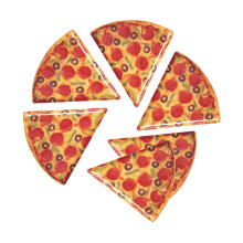 Juego de 6 platos para pizza de melamina de 9 pulgadas de Supreme Housewares con forma de rebanada de pizza