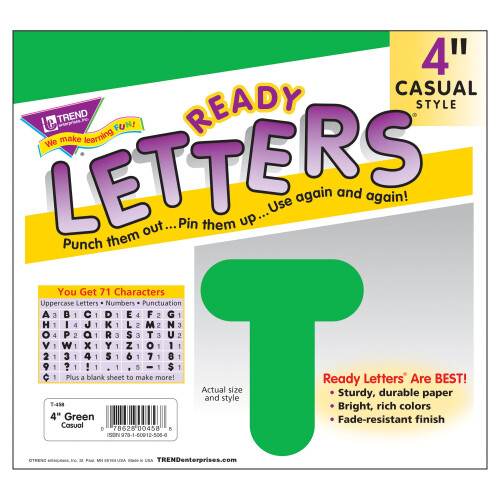 TREND enterprises, Inc. Πράσινα 4" Casual Κεφαλαία Γράμματα 2