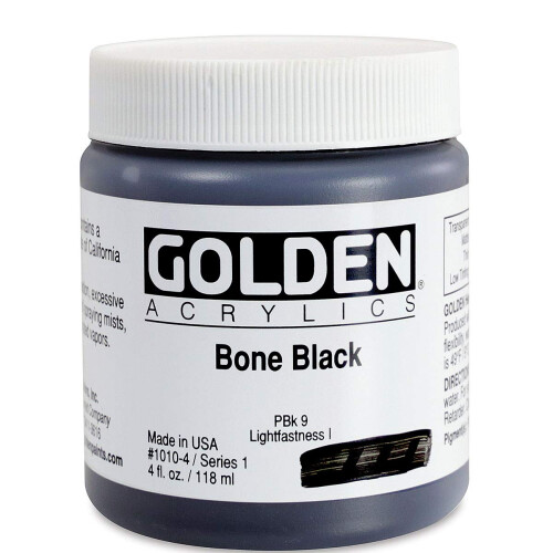 Golden Heavy Body Acrylic - Μαύρο Οστό - 4 oz Βαζάκι