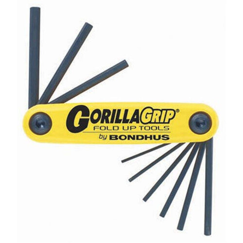 BONLHUS 12591 GORILLAGRIP CONSELHO DE 9 TAMANHAS DE TENHAS DOBRAS HEX-SE .050-3/16 polegadas 1