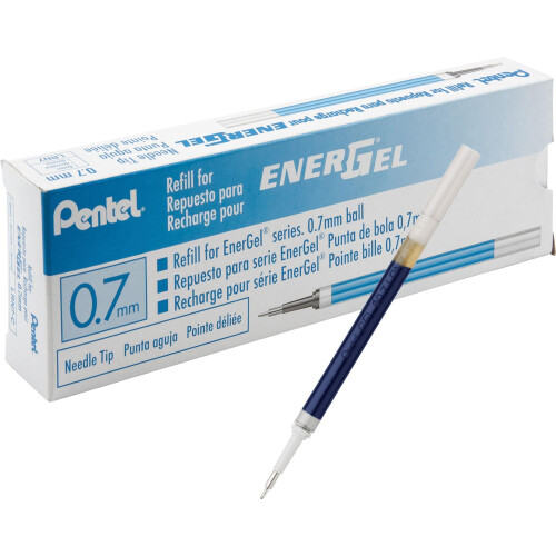 Pentel Αναγκαίες Ανταλλακτικές Ίνες Pentel EnerGel, Νερομπογιές 0.7 mm, Μπλε Μελάνι 2