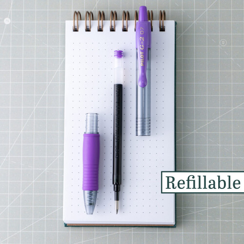 Pilot Pilot, G2 Premium Gel Roller Πένες, Λεπτή Μύτη 0.7 mm, Μωβ, Συσκευασία 12 2
