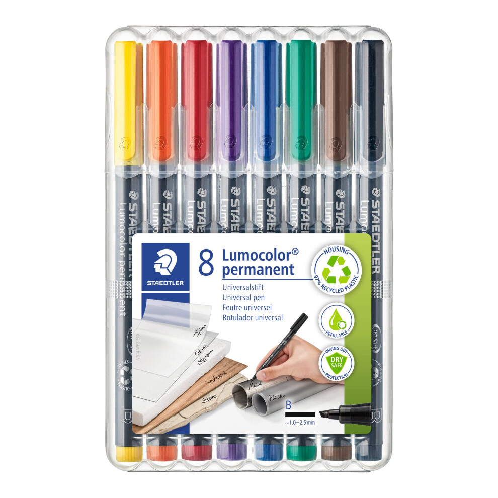Staedtler Lumocolor Universal Pen Broad Chisel Felt Tip Permanent Medium