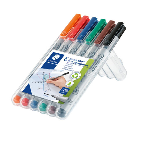 Staedtler Staedtler Lumograph Μη Μόνιμοι Μαρκαδόροι Επαναγεμιζόμενοι, 6 Τεμάχια, 315 WP6 1