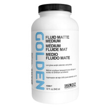 Goldenes Acryl-Fluid, matt, mittelgro  32-Unzen-Glas