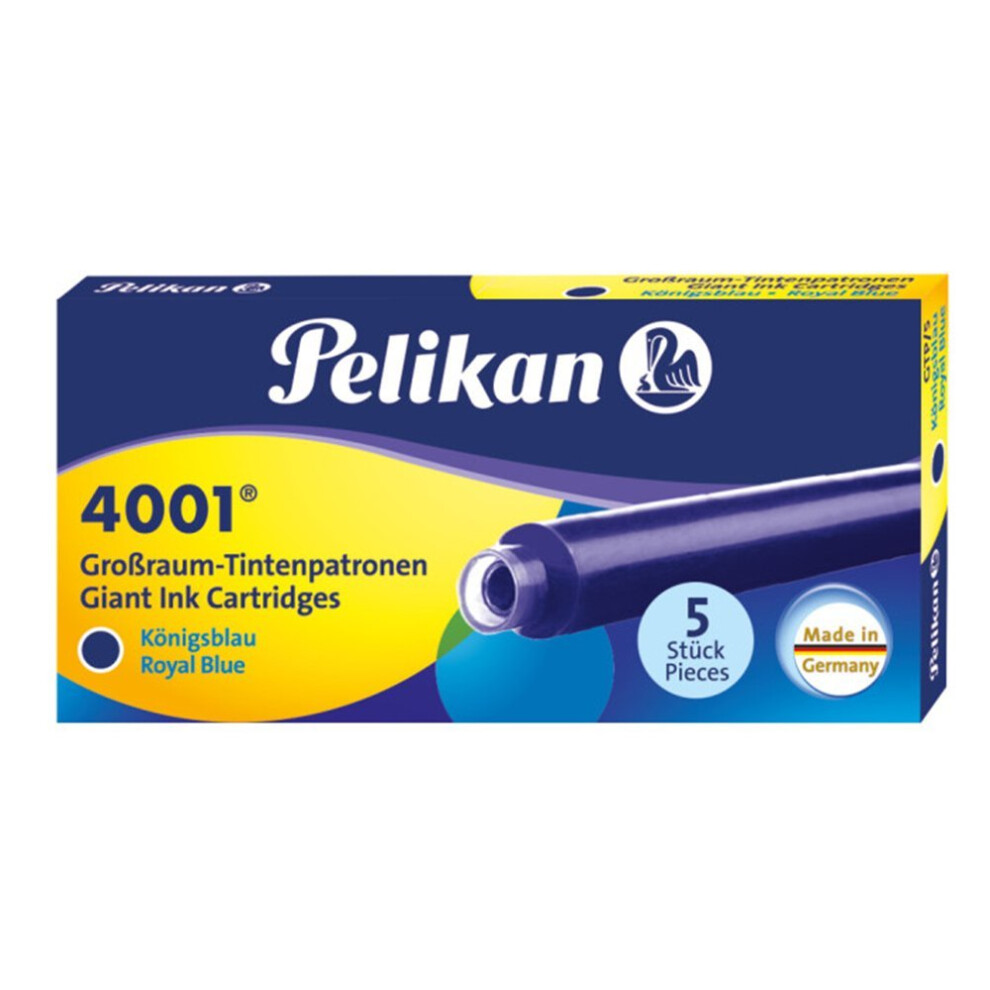 Cartouches d'encre Pelikan 4001 GTP/5 pour stylos ? plume Bleu roi 1,4 ml Lot de 5 (310748)