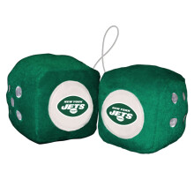 Fremont Die NFL New York Jets 3 """" Fuzzy Dice 3 """" Teamfarver