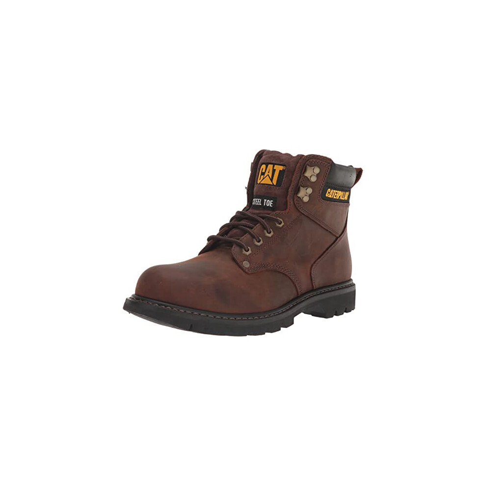 cat Footwear Mens Second Shift Steel Toe Work Boot  Dark Brown  13