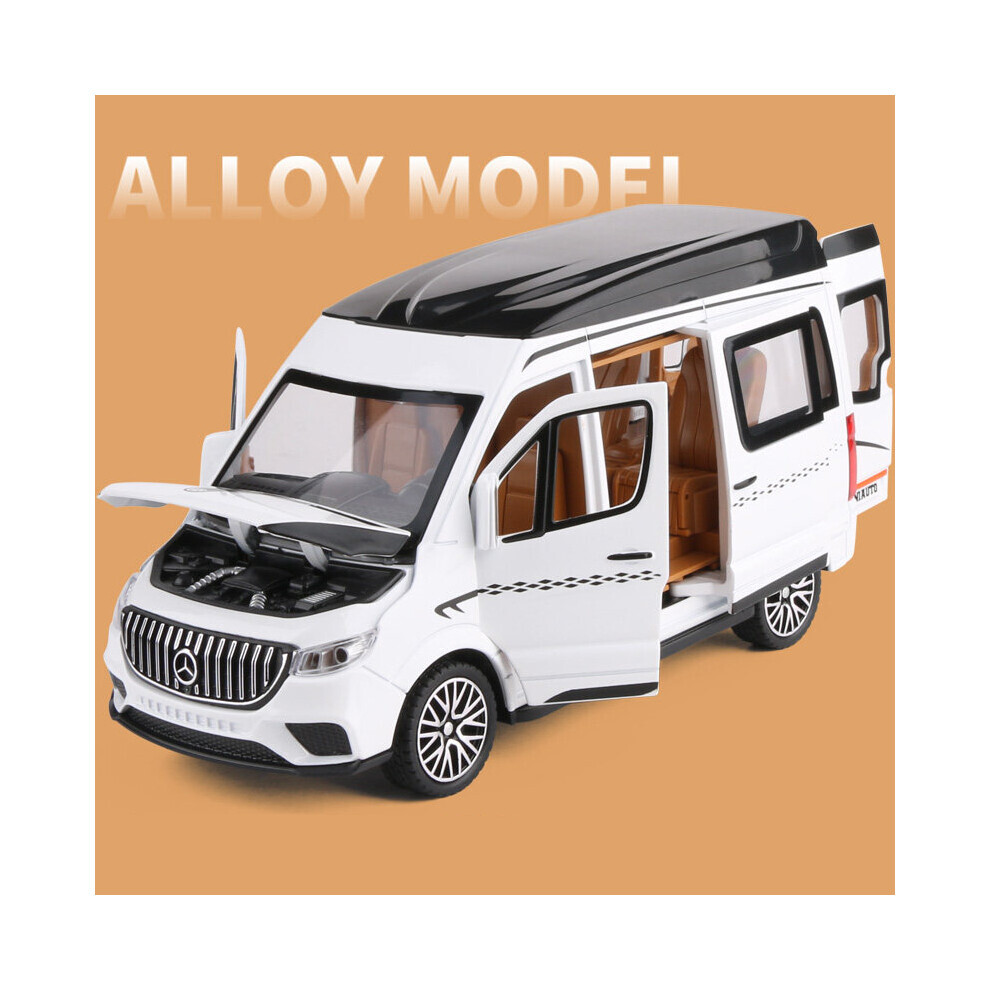 Maxpower (White) 1:24 Sprinter Alloy Mpv Car Model Diecast Metal Toy Vehicles Car Model Collection Sound And Light Simulation