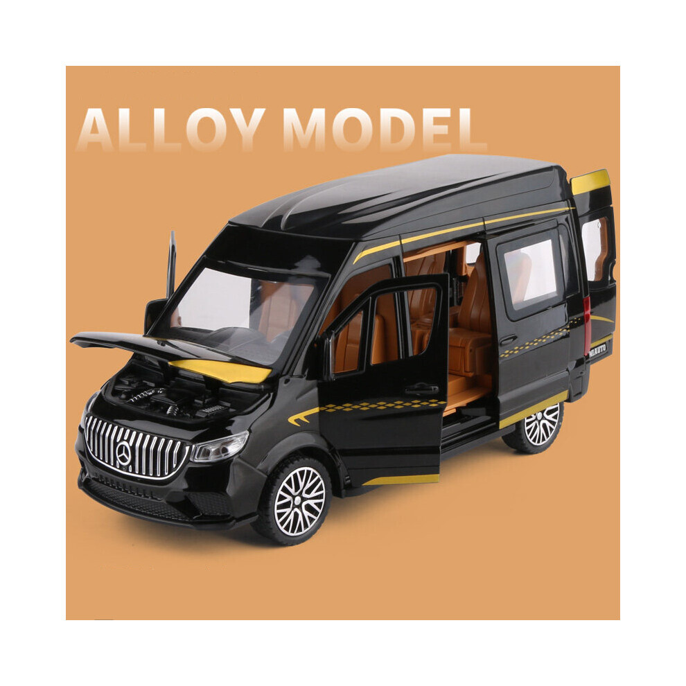 Maxpower (Black) 1:24 Sprinter Alloy Mpv Car Model Diecast Metal Toy Vehicles Car Model Collection Sound And Light Simulation