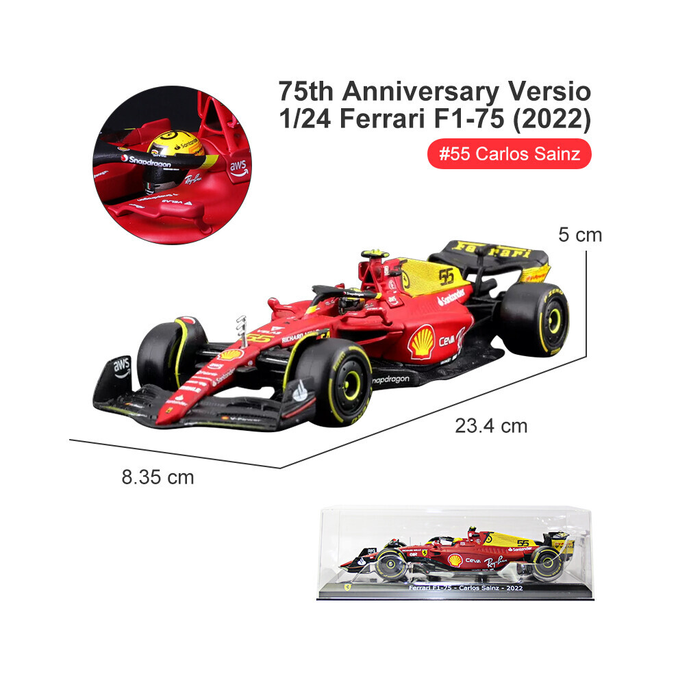 Maxpower (75-55 Monza Helmet) 1:24 2022 F1 Bull Rb18 #1 Verstappen Champion Helmet #11 Perez Red/Gold
