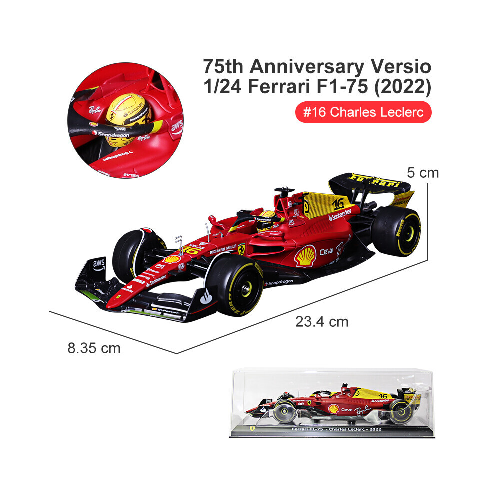 Maxpower (75-16 Monza Helmet) 1:24 2022 F1 Bull Rb18 #1 Verstappen Champion Helmet #11 Perez Red/Gold