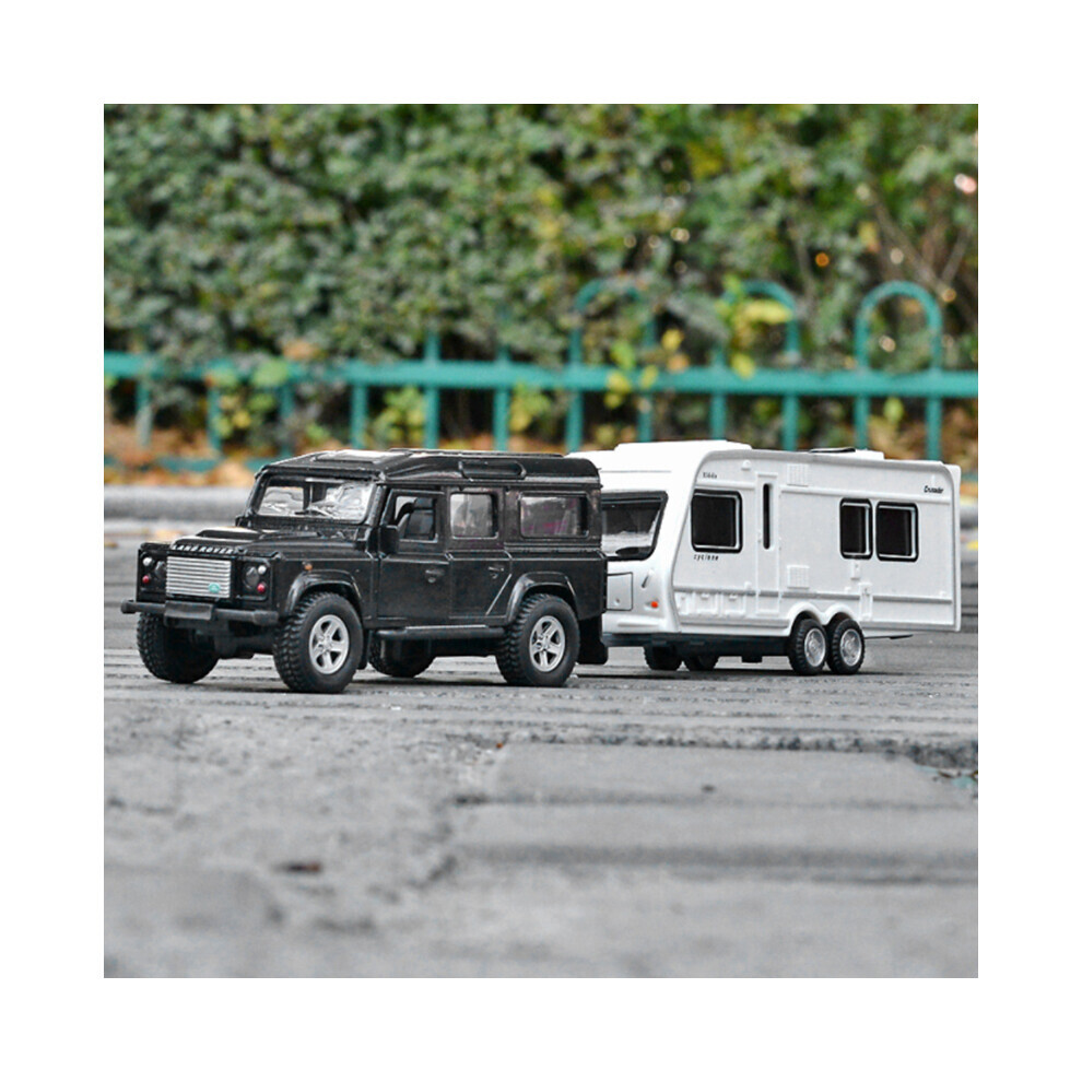 Maxpower (Black) 1/32 Alloy Truck Transport Car Vehicles Model Diecasts Toy Travel Touring Car Yacht Trailer Car Model Black