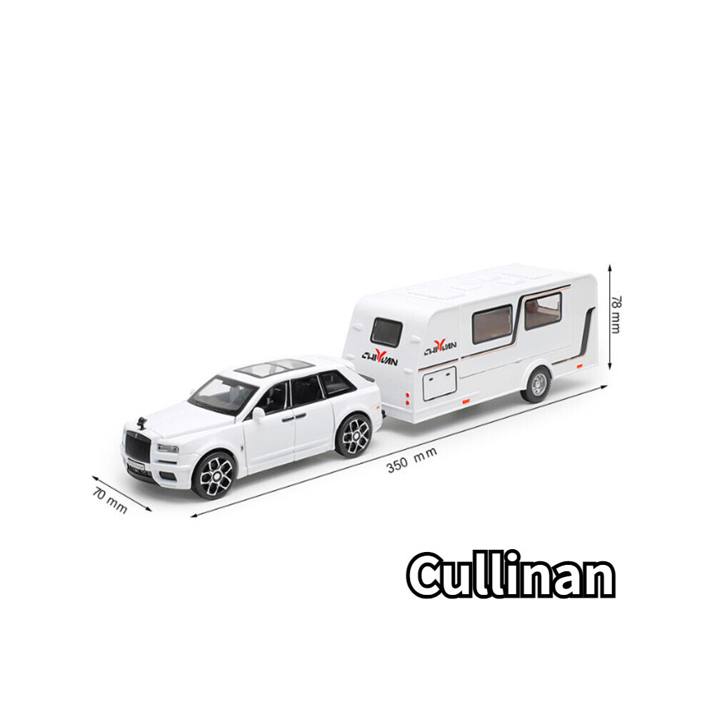 Maxpower (White Cullinan) 1/32 Trailer Rv Truck Toy Model Car Alloy Diecast Off-Road Vehicle Camper With Sound Light Toy Car Model