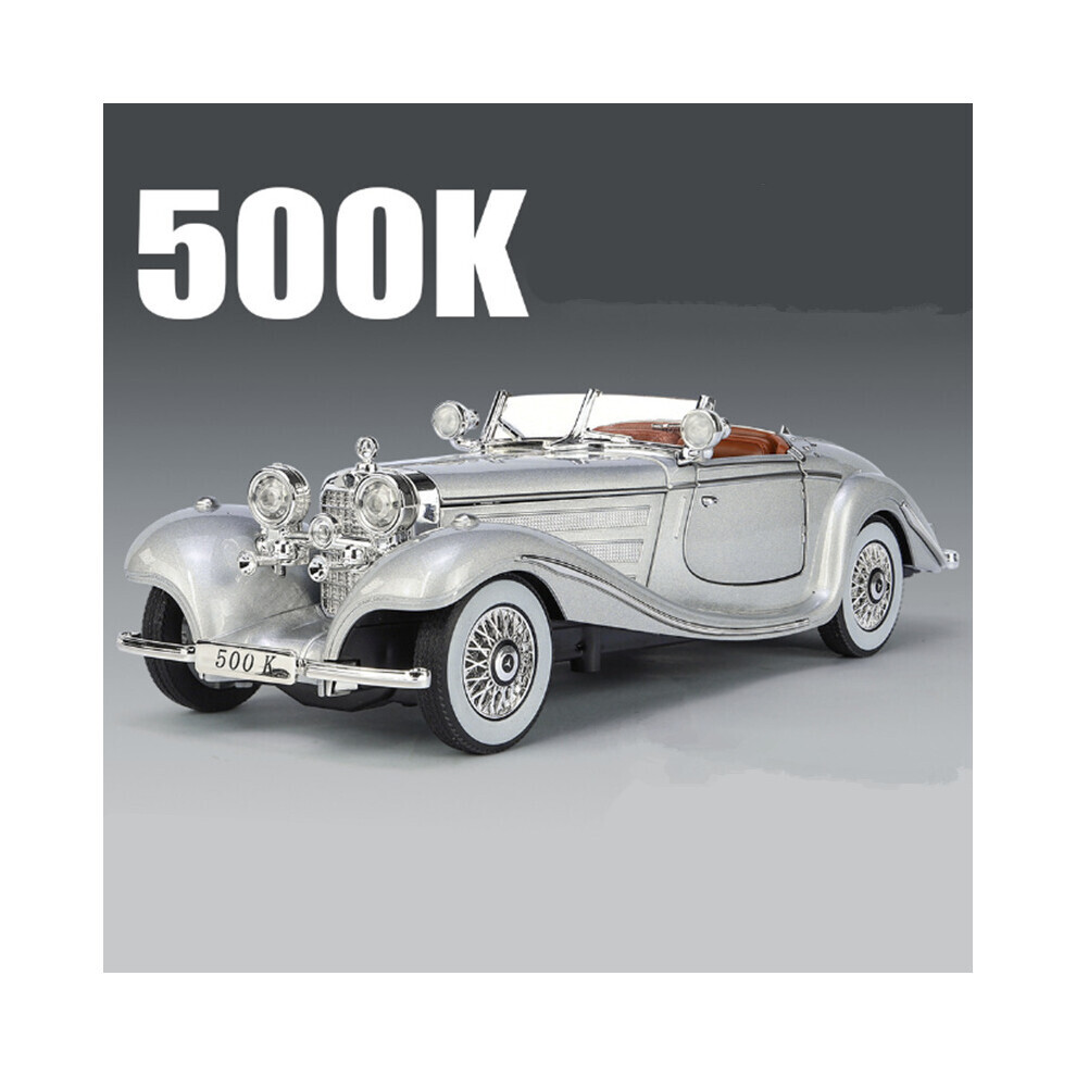 Maxpower (Silvery) 1:24 Benzs 500K Alloy Car Model Diecast Metal Classic Vehicles Car Model