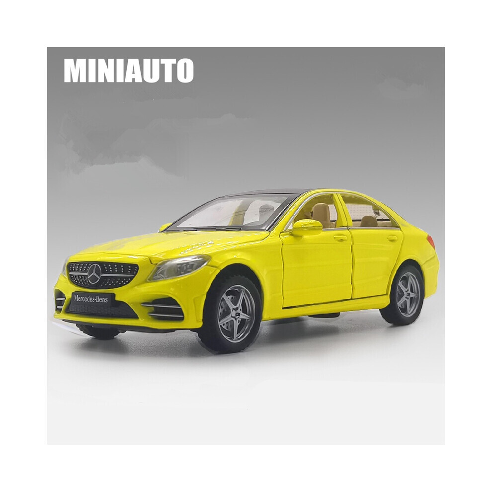 (Yellow) 1:32 C-Class C260L Alloy Car Model Diecasts Metal Toy Vehicles Car Model Simulation Sound and Light-image-OPC-PG9DRQM-NEW