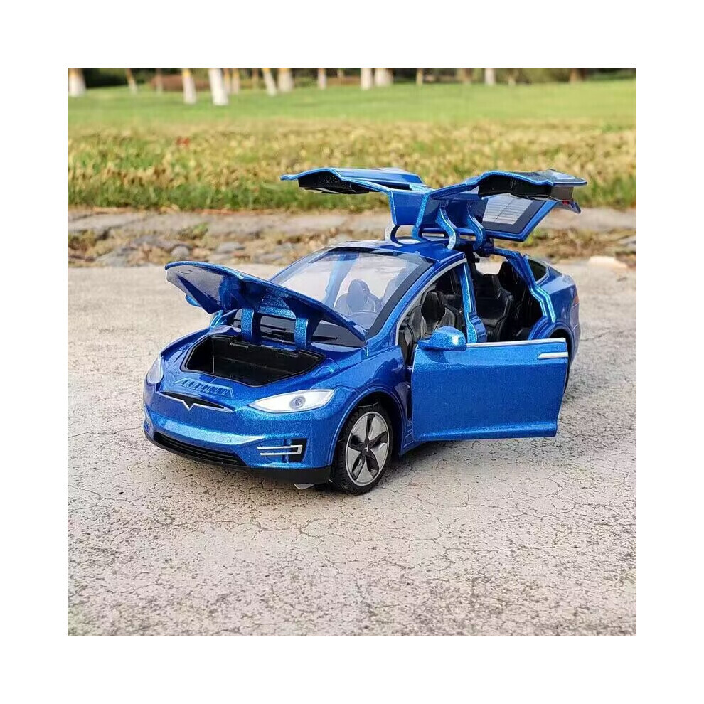 Maxpower (Model X ) 1:32 Model X Model S Suv Alloy Car Model Diecasts Metal Simulation Toy Vehicles Car Model Sound Blue/Light