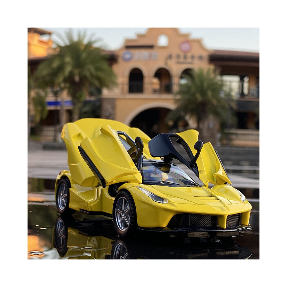 Maxpower (Yellow) 1:32 Laferrari Alloy Sports Car Model Diecasts Metal Toy Vehicles Car Model High Simulation Sound And Yellow