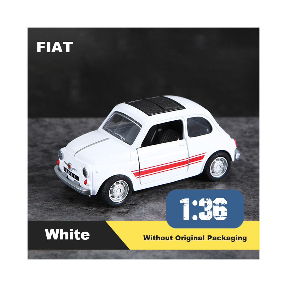 (F-White) 1:36 Alloy Vintage Diecast Car Model FIAT MINI Classic Pull Back Car Model Miniature Vehicle Replica-image-OPC-PG9DS2P-NEW