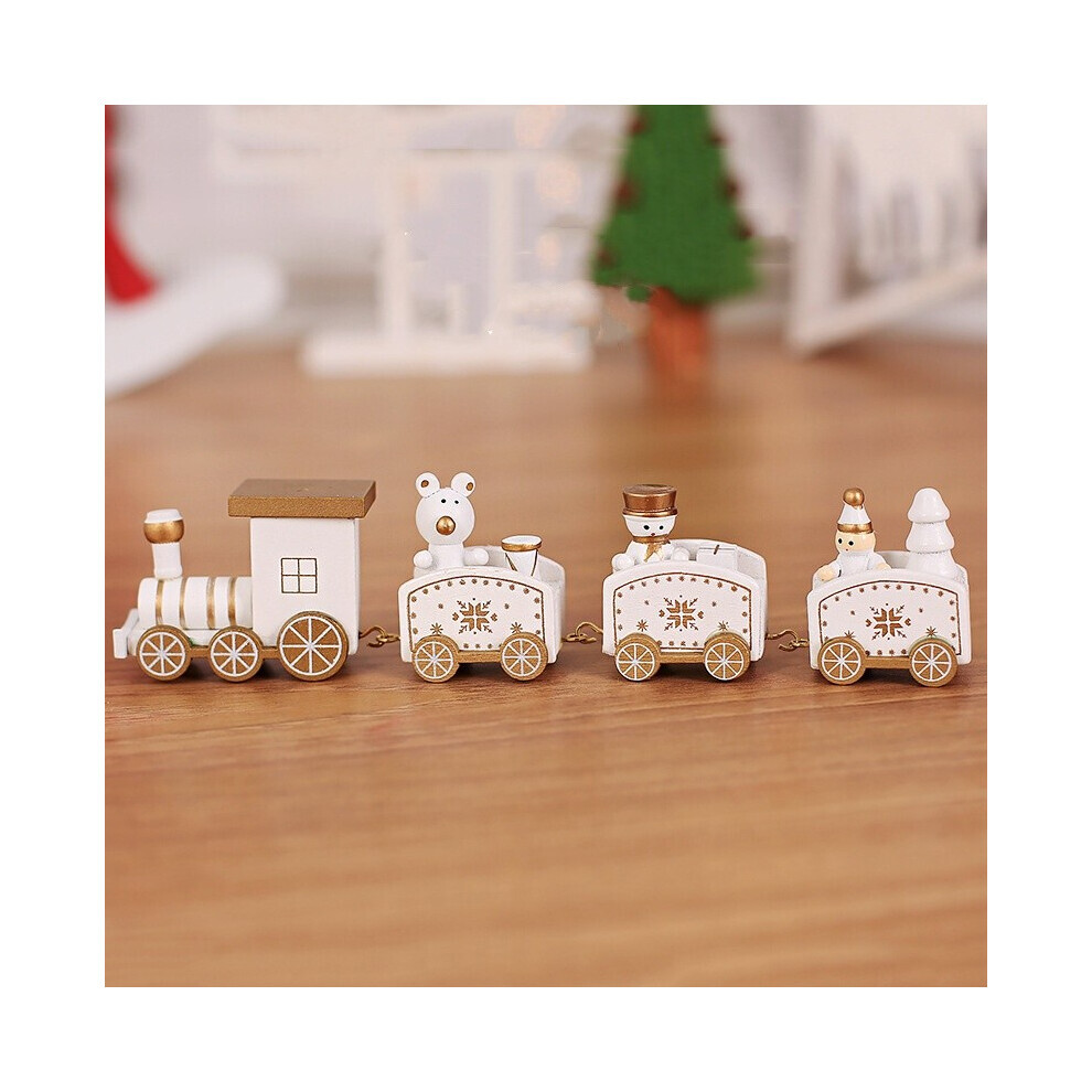 (White) Christmas 4 Wooden Section Train Decoration Jewelry Festival Childrens Gift-image-OPC-PG9DSHB-NEW