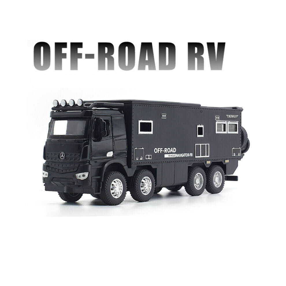 Maxpower (Black) 1/28 Nomadisms Arocs Unimog Alloy Motorhome Touring Car Model Diecast Metal Off-Road Vehicles Rv Model