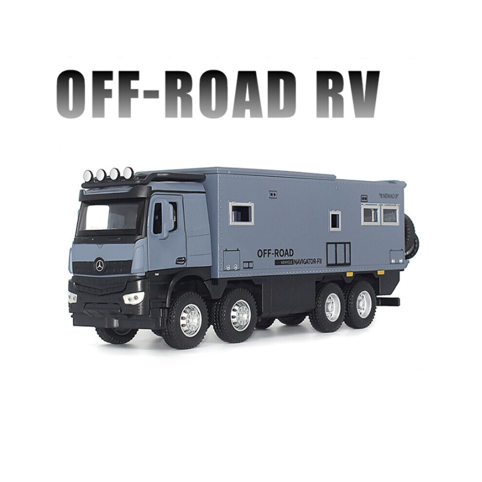 Maxpower (Gray) 1/28 Nomadisms Arocs Unimog Alloy Motorhome Touring Car Model Diecast Metal Off-Road Vehicles Rv Model