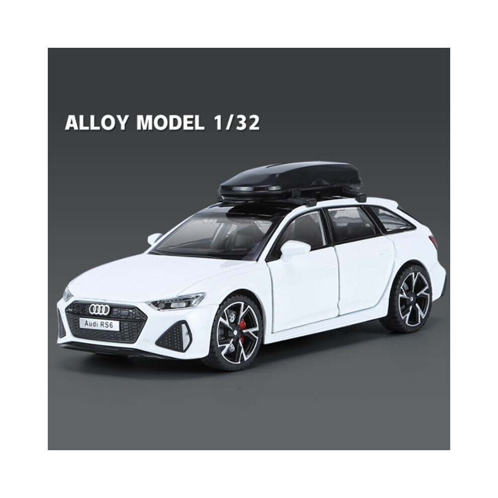 Photos - Toy Car MAXPOWER  1/32 Audis RS6 Avant Alloy Station Wagon Car Model Diecast Metal Sports Car Model Simulation Sound and (White)