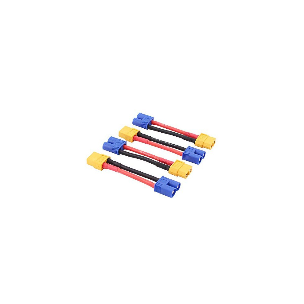 Maxpower 4Pcs Male Ec3 To Female Xt60 Xt-60 Connector Adapter Converter Cable 14Awg 2In