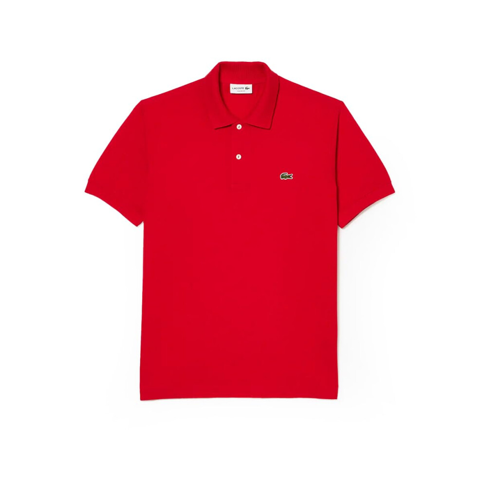 Lacoste Mens Short Sleeve L.12.12 Pique Polo Shirt  Red  M
