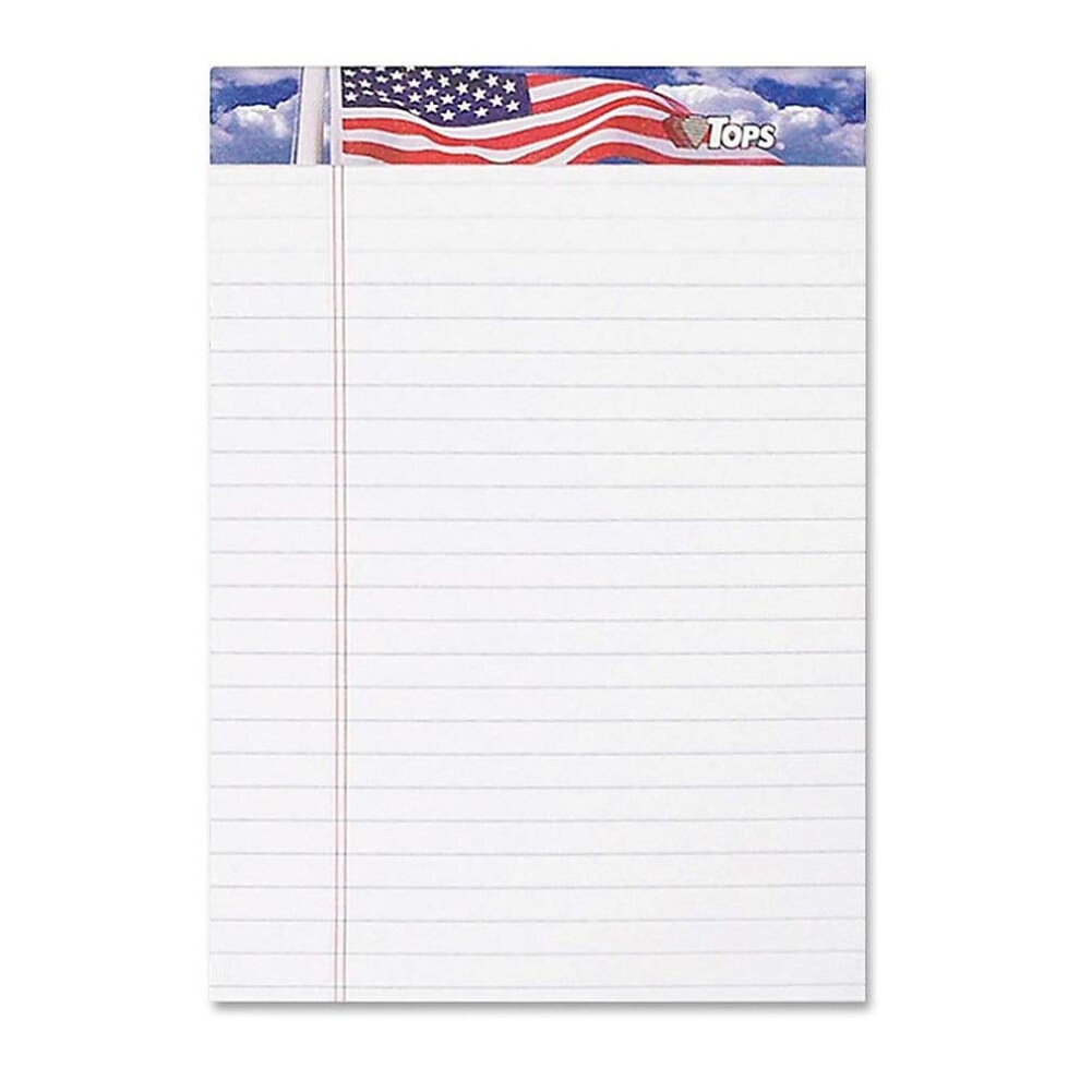 TOPS American Pride Writing Tablet  5 x 8 Inches  Perforated  White  Narrow Rule  50 Sheets per Pad  3 Pads per Pack (75103)-image-OPC-PFNDMFY-NEW