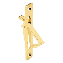 Prime-Line N 6768 Pocket Door Flush Edge Pull  Polished Brass  Fasteners Included (Single Pack)