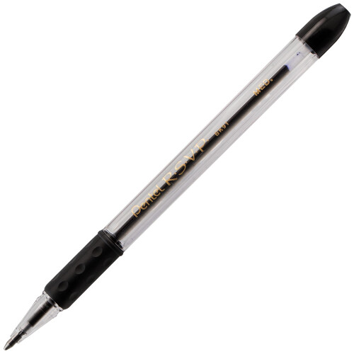 Pentel Pentel R.S.V.P. Μηχανικό Στυλό, Μεσαία Γραμμή, Μαύρη Μελάνη, 2 Πακέτο (BK91BP2A) 1