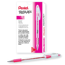 Pentel RSVP kuulak   rkikyn    0,7 mm ohutk   rkinen pinkki musteella, 12 kyn   n pakkaus (BK90-P)