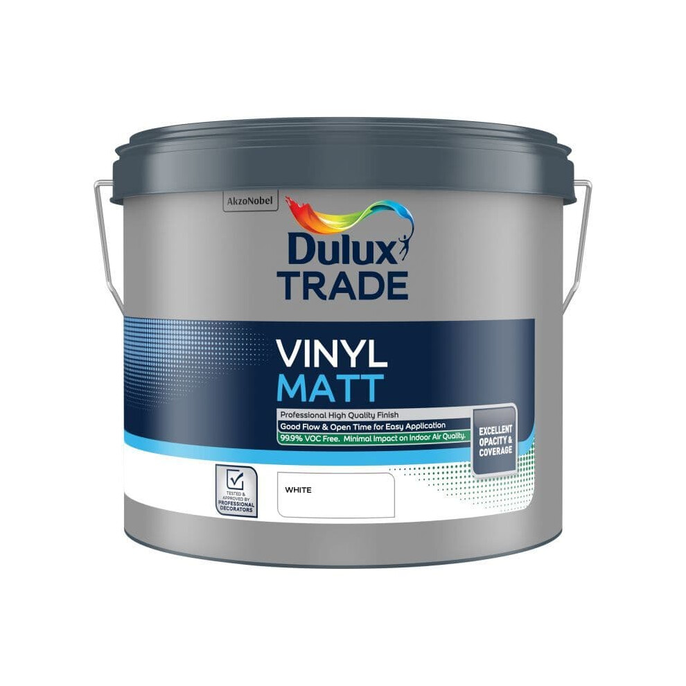 Dulux Trade Vinyl Matt White 10L