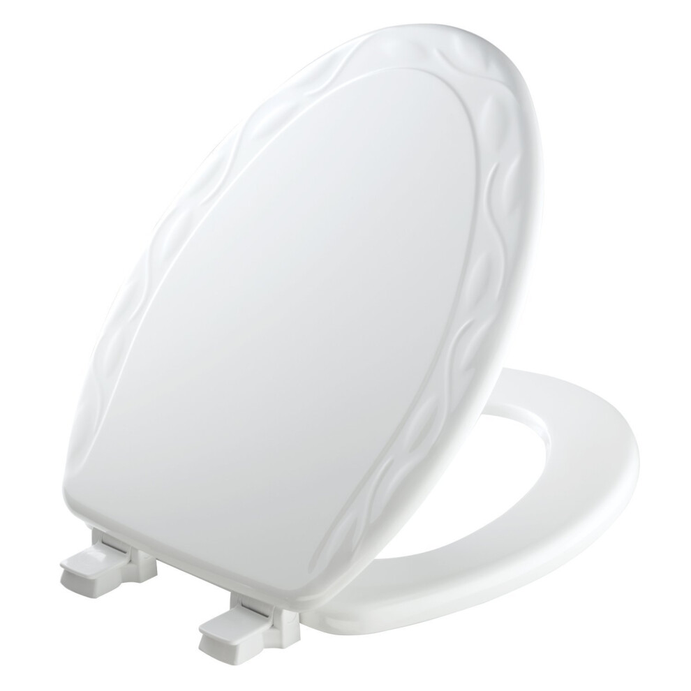 Le si?ge de toilette en lierre sculpt? MAYFAIR 134ECA 000 ne se desserrera jamais et s'enl?vera facilement. Bois ?maill? durable et allong? blanc
