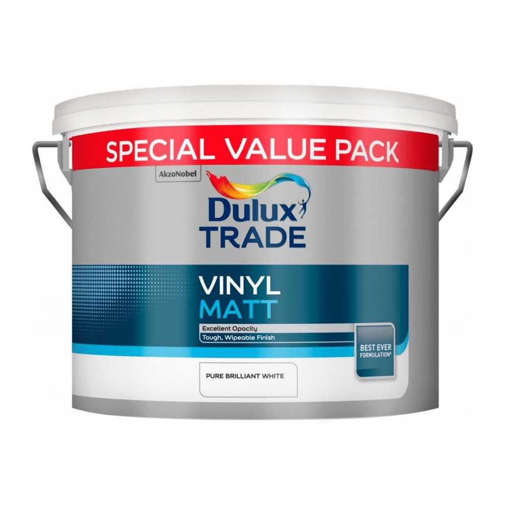 Dulux Trade Vinyl Matt 7.5L Pure Brilliant White Special Value Pack