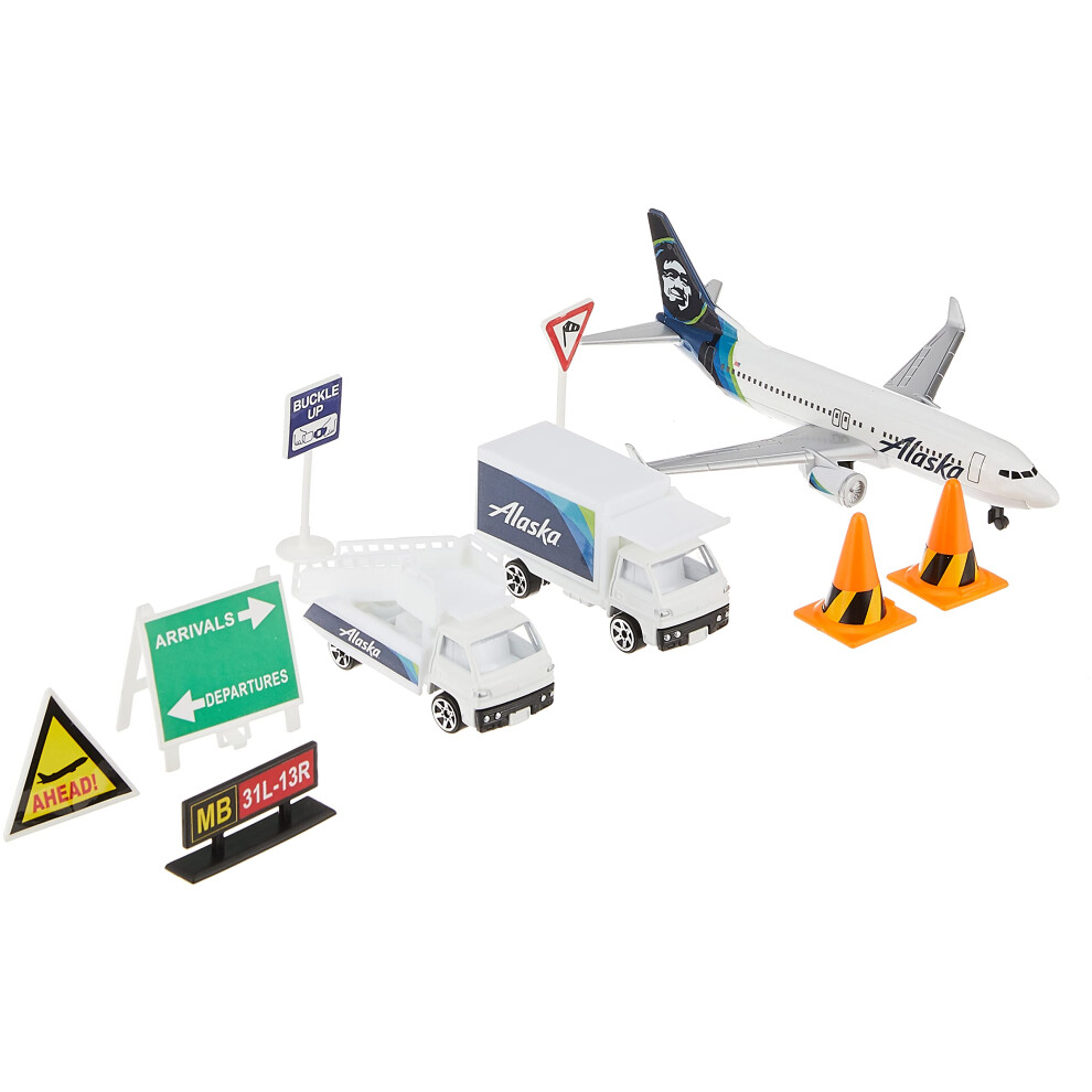 Zestaw Do Zabawy Na Lotnisku Daron Alaska Airlines W Kolorze Niebieskim-image